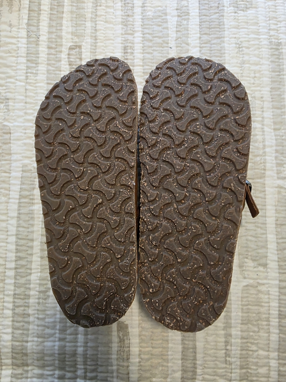 Birkenstock Brown Suede Clogs with Buckle Strap - Picture 3 of 5